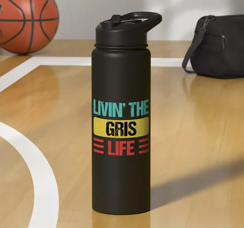 Vista 7 de Gris Name Stainless Steel Insulated Water Bottle Black