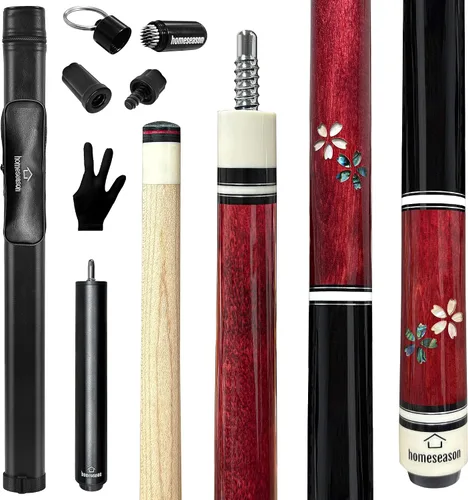Vista 7 de HomeSeason Pool Cue Stick 58" Professional Billiard Canadian Maple Pool Stick with Leather Case & 13mm Tip, 18/19/20/21oz for Adults Pro Player 20oz
