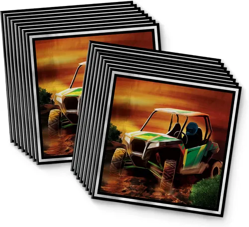 Vista 4 de Juego de suministros para fiesta de cumpleaños ATV – 4 ruedas – Suministros de fiesta todoterreno – Suministros de fiesta de cumpleaños de carreras