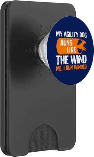 Vista 8 de Dog Agility Handler - My Dog Runs - Funny Dog Agility PopSockets Adhesive PopGrip