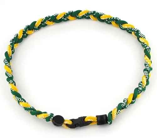 Vista 19 de MapofBeauty Dos colores moda tres trenzado cuerda Tornado collar