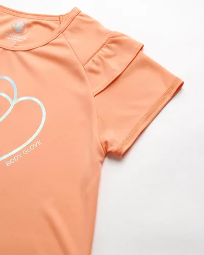 Vista 4 de Body Glove Conjunto de pantalones cortos activos para niña, camiseta de 4 piezas, camiseta sin mangas, pantalones cortos de ciclismo con leggings