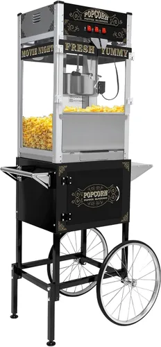 Vista 17 de Máquina de carrito de palomitas de maíz de 16 onzas sobre ruedas, máquina de palomitas de maíz de 850 W para 64 tazas de palomitas de maíz por lote