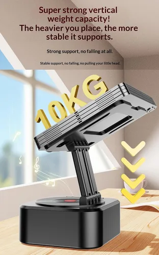 Vista 7 de Soporte para Tableta para Escritorio con Base Giratoria de 360° con Altavoz Bluetooth, Soporte Ajustable Compatible con iPad Pro 13 12 11 Air Mini 5