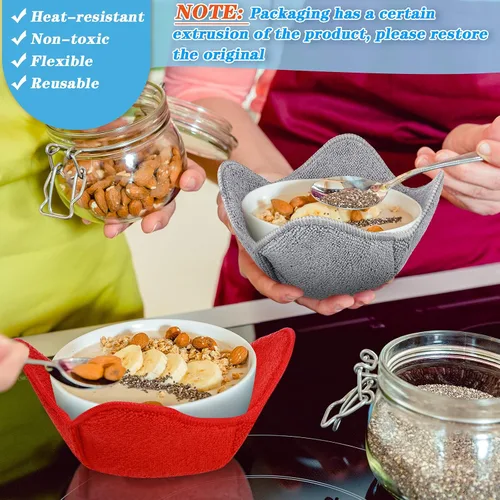 Vista 5 de Patelai Juego de 8 recipientes para microondas acogedores para comida caliente, de 7.5 pulgadas, aptos para microondas, multiusos, a prueba