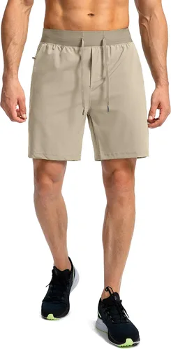 Vista 2 de Men's Running Shorts with Zipper Pockets 7 Inch Lightweight Quick Dry Gym Workout Athletic Shorts for Men