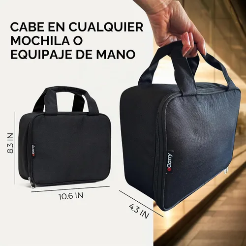 Vista 5 de Funda organizadora de electrónica, apertura plana de múltiples capas con compartimentos y bolsillos, organizador de cables para accesorios, cables