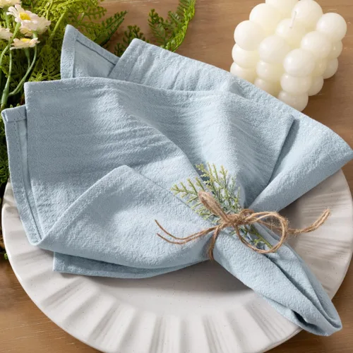 Vista 13 de Servilletas de tela de otoño, lavables, reutilizables, de lino, boda, fiesta, hogar, decoración de mesa Beige Set of 4 Bulk Cotton Napkins 17"x17