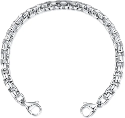 Vista 15 de LinnaLove Cadena intercambiable de acero inoxidable para pulseras de identificación de alerta médica para mujeres y hombres, No es una piedra