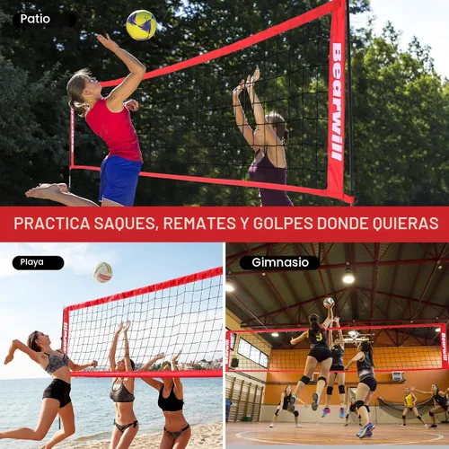 Vista 7 de Bearwill Volleyball Net, 12FT/20FT Portable Volleyball Net for Backyard, Freestanding Volley Ball Set Height Adjustable with Carry Bag, Volley Ball