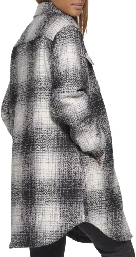 Vista 4 de Levi's Chaqueta larga con forro de sherpa de mezcla de lana para mujer