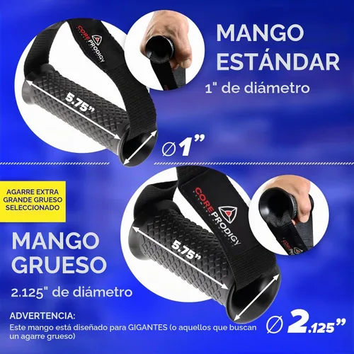 Vista 3 de Core Prodigy Asas de ejercicio resistentes - Accesorios de agarre para poleas de máquinas de cable, equipos de gimnasio, bandas de resistencia