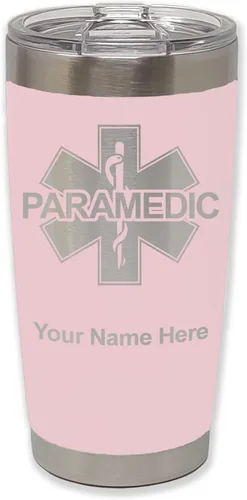 Vista 21 de LaserGram Vaso aislado al vacío de 20 onzas, paramédico, grabado personalizado incluido (negro) Engraved Gift for Paramedics, Vacuum Insulated