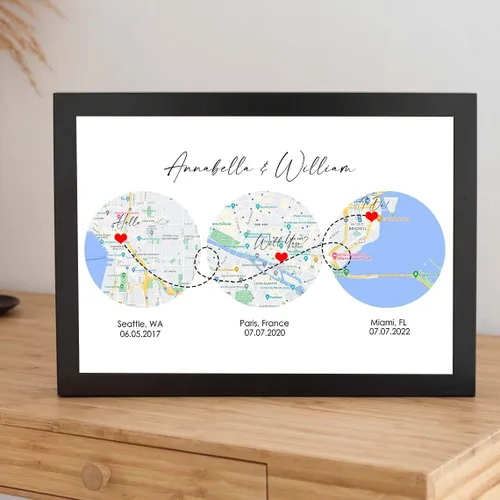 Vista 7 de VIRAGIL Mapa personalizado de dónde nos encontramos, Donde comenzó todo, Regalos de impresión de mapa de compromiso, Mapa de ciudad personalizado
