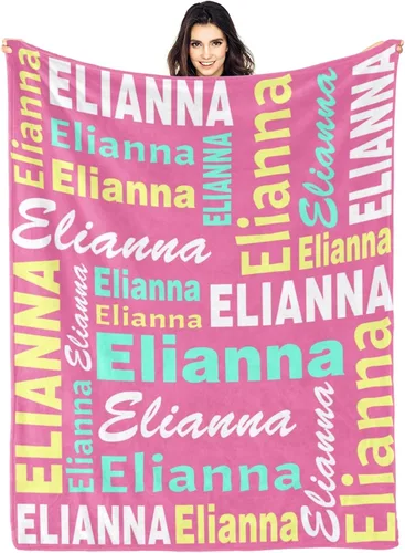 Vista 13 de Manta personalizada con nombre, manta personalizada con nombre, manta personalizada para adultos, niños y bebés, manta personalizada con monograma
