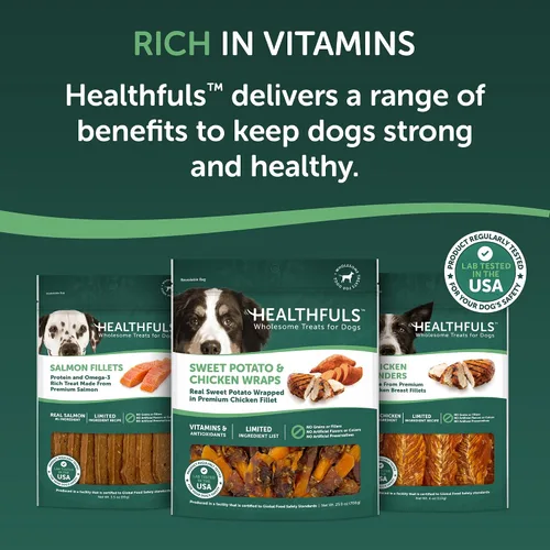 Vista 9 de Golosinas de batata con pollo envuelto para perros Healthfuls, 16oz