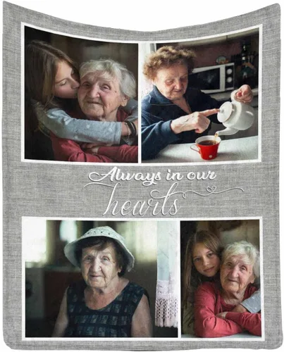 Vista 39 de Manta de memoria amorosa personalizada, no Longer be My Side but Forever in My Heart