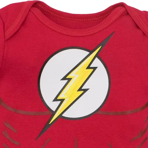 Vista 8 de DC Comics Justice League Batman Superman The Flash Baby 5 Pack Costume Bodysuits Newborn to Infant