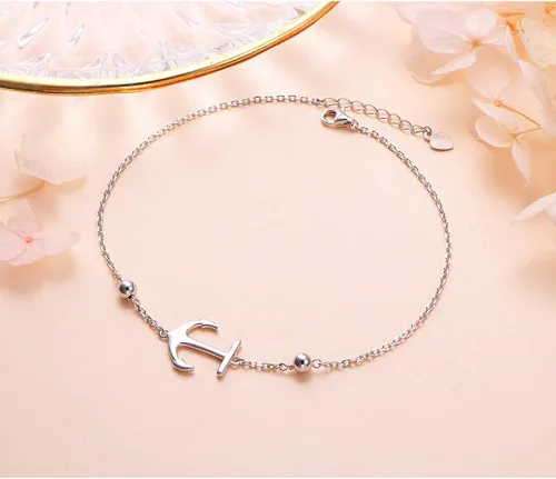 Vista 7 de Tobillera de plata de 925 para mujer, chica, para uso bohemio, playa, ajustable, para regalo de cumpleaños