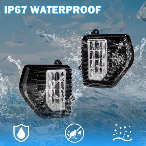 Vista 4 de Luces antiniebla LED para parachoques delantero, para GMC Sierra 1500 2019-2022, lámparas de conducción con interruptor y arnés de cableado, par