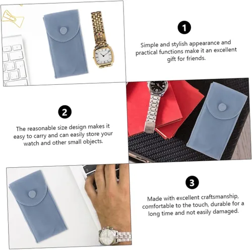 Vista 2 de UKCOCO 1pc Velvet Bag Watch Bag Mens Smartwatch Reloj Inteligente Para Hombre Watch Container Watch Pouch Mens Bracelet Portable Bag for Watch Man