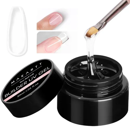 Vista 19 de Makartt Arte de uñas de gel 3D: 4 en 1 constructor de gel sólido transparente para extensión, pegamento de uñas UV para uñas acrílicas, diamantes
