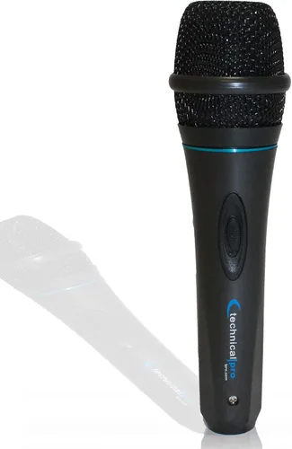 Vista 2 de Technical Pro MK75 Micrófono dinámico con cable XLR de 10 pies a ¼ de pulgada - Grado profesional, cardioide, carcasa de metal duradera, ideal