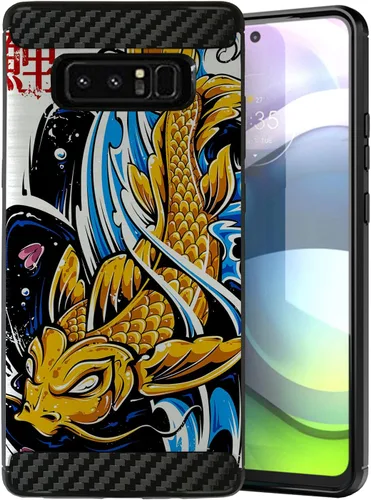 Vista 15 de CasesOnDeck - Funda compatible con Samsung Galaxy Note 8 (Carbon Flex) y Note 8, diseño moderno de ajuste delgado, con golpes y caídas (astronauta)