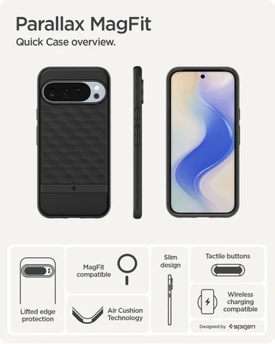 Vista 3 de Spigen para Pixel 10 Pro XL, funda Parallax MagFit (2025) [Diseñada para Pixelsnap, compatible con accesorios MagSafe] - negro mate