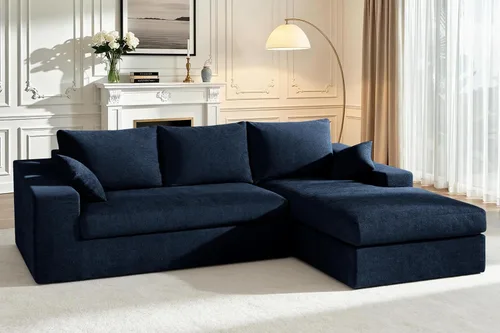 Vista 8 de HABUTWAY Sofá modular modular de 101 pulgadas con asiento profundo, moderno sofá convertible en forma de L, sofá tapizado con diván para sala