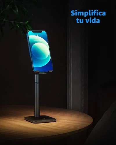 Vista 2 de Nulaxy - Soporte de teléfono ajustable de ángulo de altura para escritorio 6.3-9 pulgadas de altura, base de metal pesada, almohadillas
