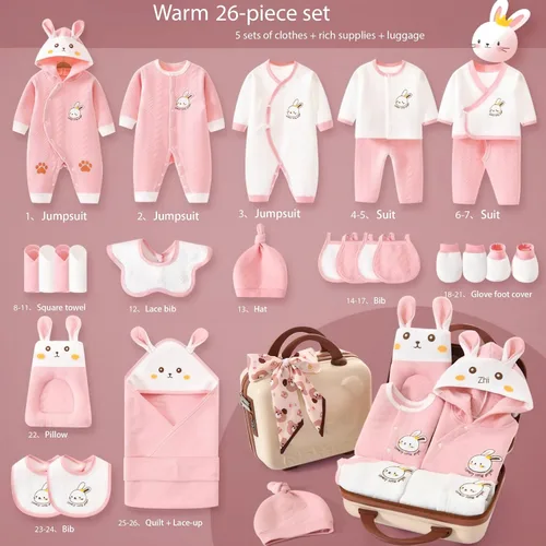 Vista 2 de felisun Conjunto de ropa y accesorios para recién nacidos, para recién nacidos hasta 6 meses, trajes de niño, regalos para bebés, ropa esencial