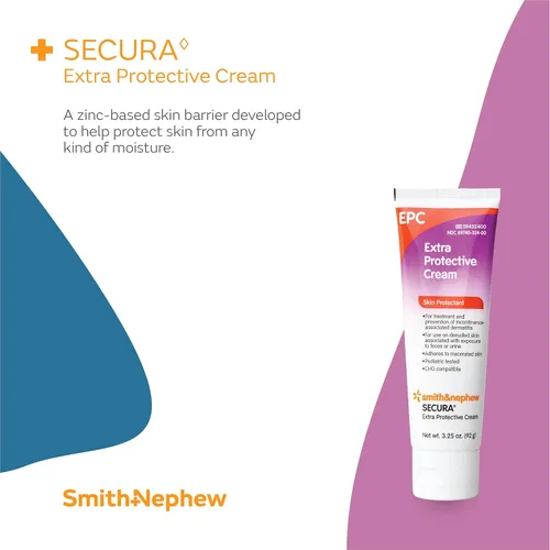 Vista 2 de Smith+Nephew SECURA - Tubo de crema extra protectora (EPC), crema antidermatitis del pañal para adultos, protector de piel contra incontinencia