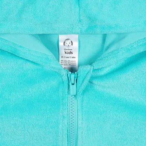 Vista 3 de Gerber Cubierta para traje de baño con capucha y cremallera para bebés y niñas pequeñas, Rosado