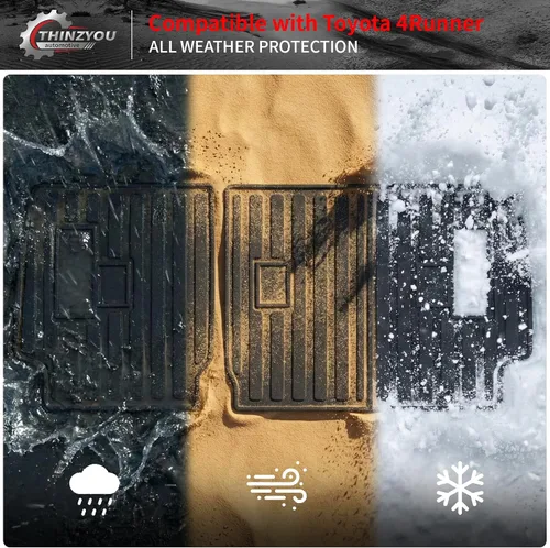 Vista 6 de Alfombrillas Protectoras Compatible con Toyota 4Runner 2025 2026 de 7 Asientos Protector de Asiento Trasero de 2da Fila Cubierta TPE Forros
