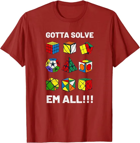 Vista 15 de Competitive Puzzle Cube Gotta Solve Em All Speed Cubing T-Shirt Asphalt Grey