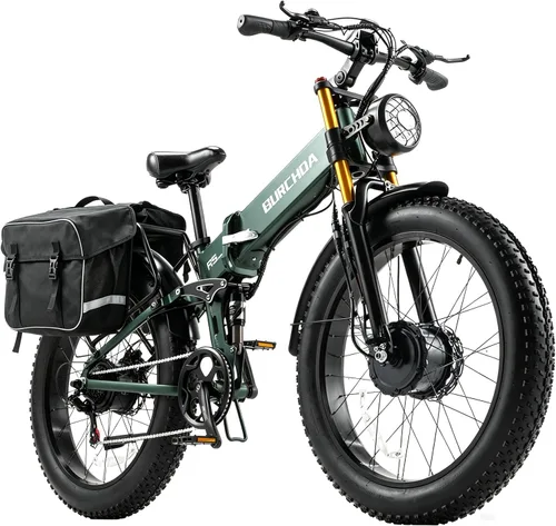 Vista 16 de 2026 AWD Electric Bike for Adults Dual Motor 5000W/3000W/1500W Peak 40MPH/32MPH Fast Ebike, Up to 70 /90 /160 Miles Long Range, 26" Full Suspension