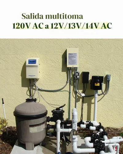 Vista 6 de Transformador de luz de piscina de 100 W - Convierte 120 V CA a 12 V/13 V/14 V CA - Transformador de bajo voltaje multigrifo - Certificado UL