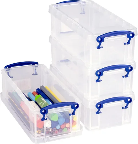 Vista 2 de Really Useful - Caja de almacenamiento (0,9 litros, transparente, 0,9 C)