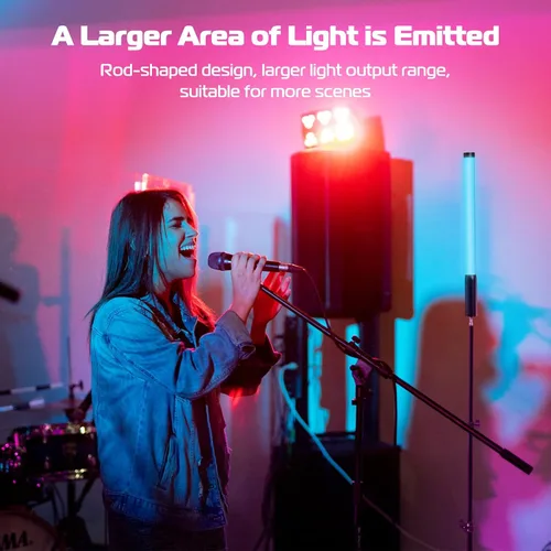 Vista 6 de Varita de luz LED RGB Ulanzi VL119, varita de video RGB de 360° para fotografía, luz cúbica recargable incorporada de 2600mAh, luz de cámara