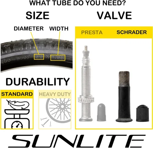 Vista 2 de Sunlite Schrader - Válvula de tubos estándar, color negro