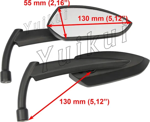 Vista 2 de Espejo retrovisor universal para motocicleta Kawasaki er-5 kle versys zr z 250 er-6n