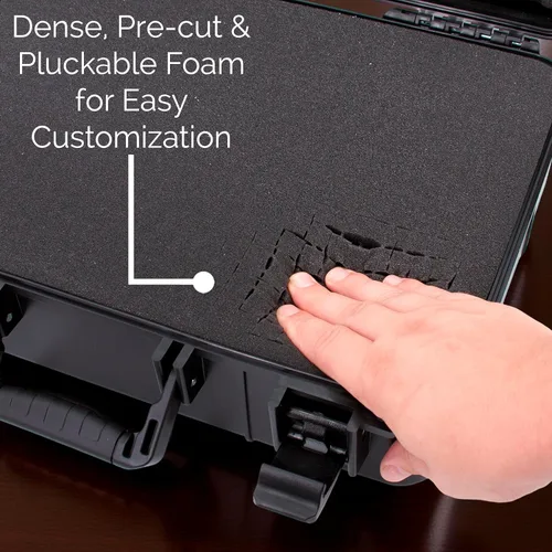 Vista 5 de CASEMATIX Wireless Microphone Case – Hard Shell Mic Carrying Case with Customizable Foam, Compatible with Sennheiser, Shure, Audio-Technica, Nady