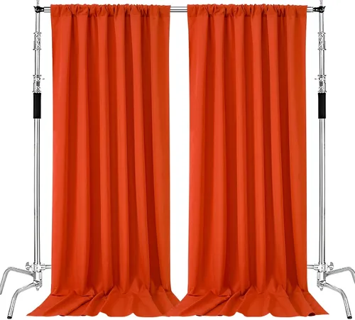 Vista 9 de MoKoHouse Cortinas de telón de fondo negro de 10 x 8 pies, cortina negra para telón de fondo de Halloween, tela gruesa y sólida, 2 paneles de 5 x 8