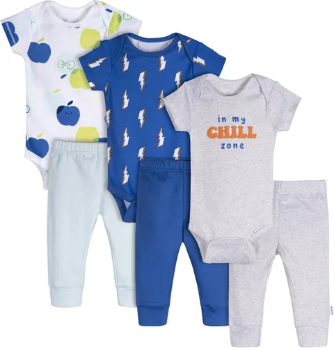 Vista 10 de Onesies Brand Paquete de 3 conjuntos de ropa unisex para bebé, mezcla y combina, de recién nacido a 12 meses, conjunto de pantalones Negro Amarillo