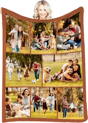 Vista 9 de Manta personalizada con fotos, mantas y mantas hechas en Estados Unidos, mantas personalizadas con fotos y texto para adultos, niños, familia