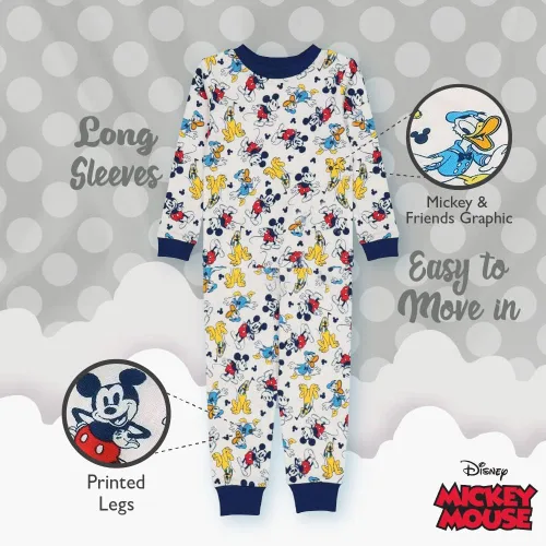 Vista 5 de Disney Boys' Mickey Mouse Snug Fit Cotton Pajamas