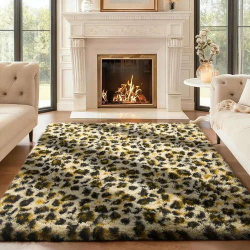 Vista 125 de Ophanie - Alfombras para sala de estar, antideslizante y suave, de felpa grandes y peludas para dormitorio, peludas para niños y niñas, decoración