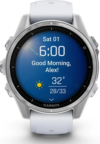 Vista 7 de PlayBetter Garmin Fenix 8 AMOLED (1.7", Plata/Whitestone) Reloj inteligente multideportivo GPS con pantalla táctil de 1.3” y auriculares