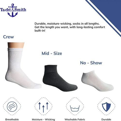 Vista 3 de SOCKSNBULK 60 Pairs of Kids Crew Socks Soft Sports Socks In Bulk Pack